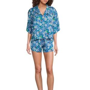 Printfresh Womens Pajamas Satin Sweet Dreams Lucky Daisy NWT size Large
